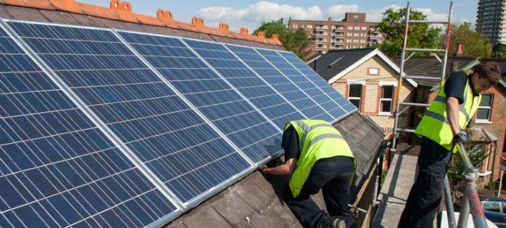Image of rooftop solar panel installation.